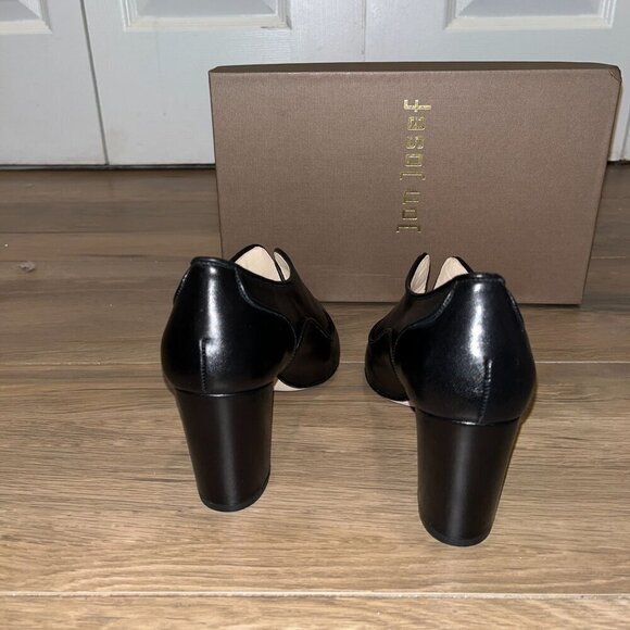 NWT ANTHROPOLOGIE Jon Josef Mamas Black Leather Pointed Toe Heeled Shoes Size 5 - Picture 8 of 8